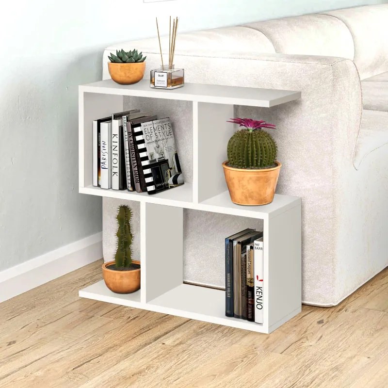 Меламинов страничен масичка Homемания в бял цвят 60x20x60см.