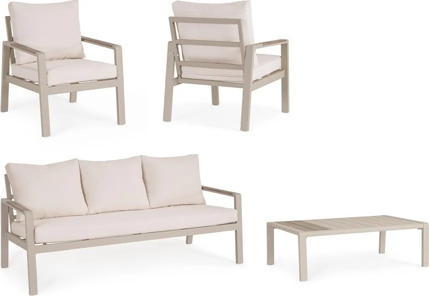 Бежов алуминиев градински комплект за отдих за 5 Elna – Bizzotto