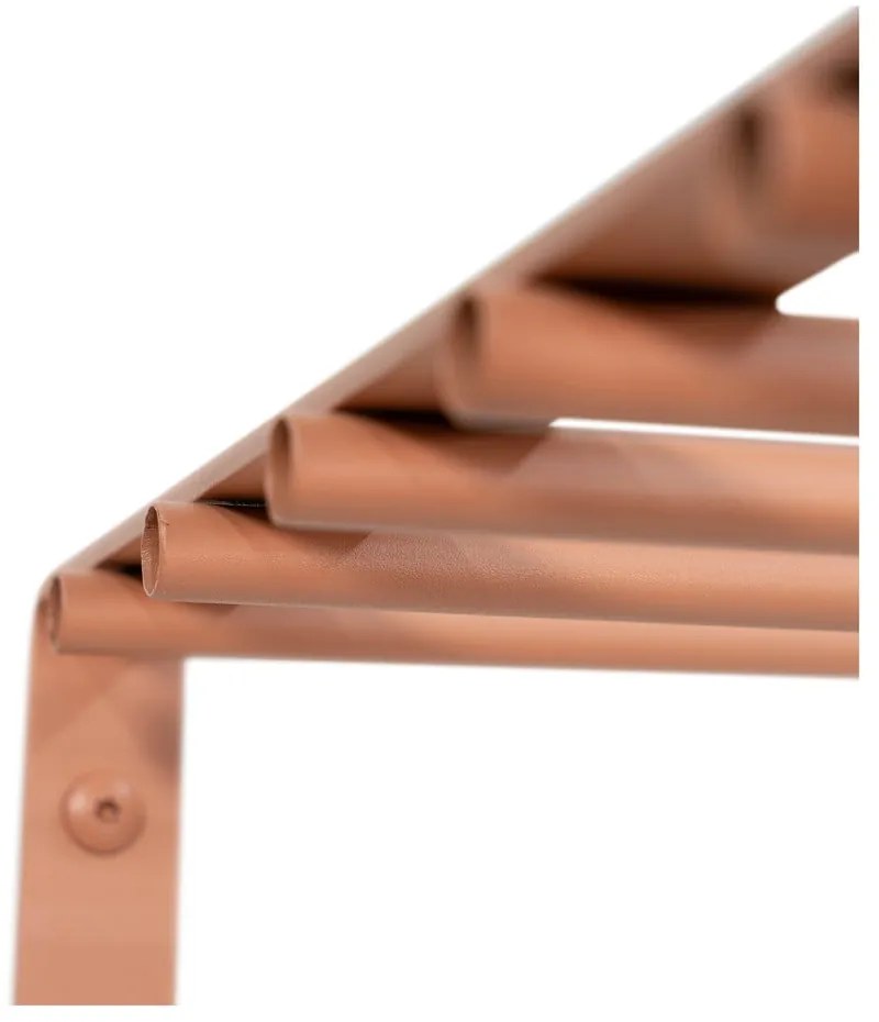 Метална стенна закачалка в цвят сьомга с рафт Rex - Spinder Design