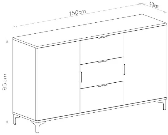 Скрин ЛАНА K-150S Елегантен Орех - СТОЯЩ ШКАФ С 2 ВРАТИ С ЧЕКМЕДЖЕТА