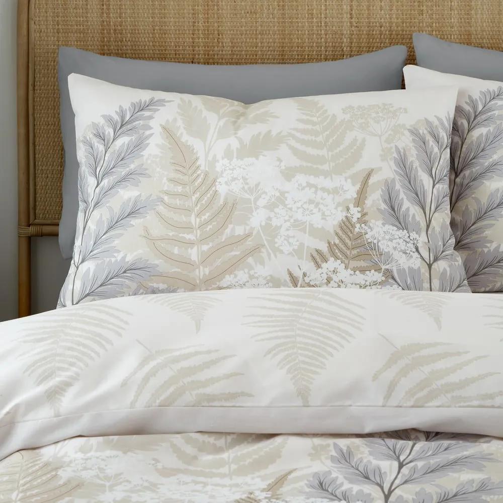 Бежово и кремаво спално бельо за двойно легло 200x200 cm Floral Foliage - Catherine Lansfield
