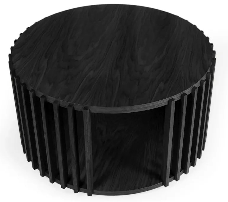 Масичка за кафе от черен дъб , ø 83 cm Drum - Woodman