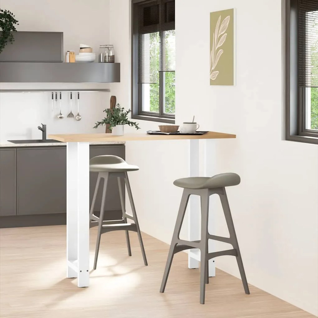 4013349 vidaXL Крака за бар маса, бели, 2 бр., 40 x (110-111) см, стомана