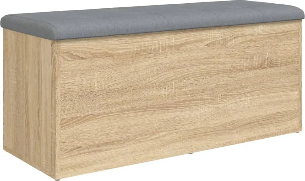 835056 vidaXL Пейка за съхранение, дъб сонома, 102x42x45 см, инженерно дърво