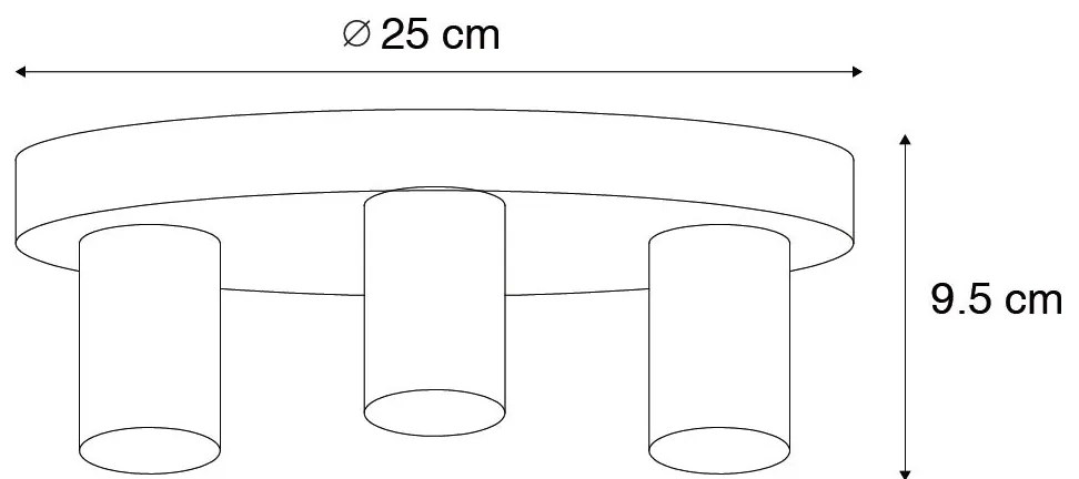 Модерна таванна лампа бронз кръгла - Facil