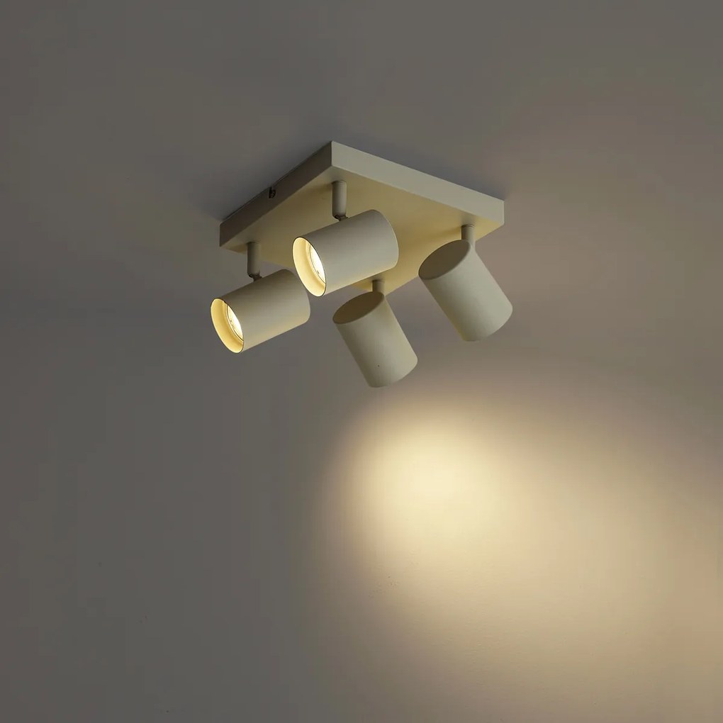 Модерен плафон бежов с 4 лампи, регулируем - Jeana