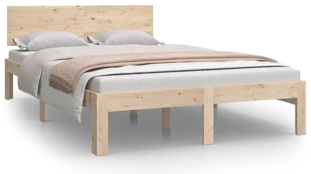 810490 vidaXL Рамка за легло, бор масив, 120х200 см