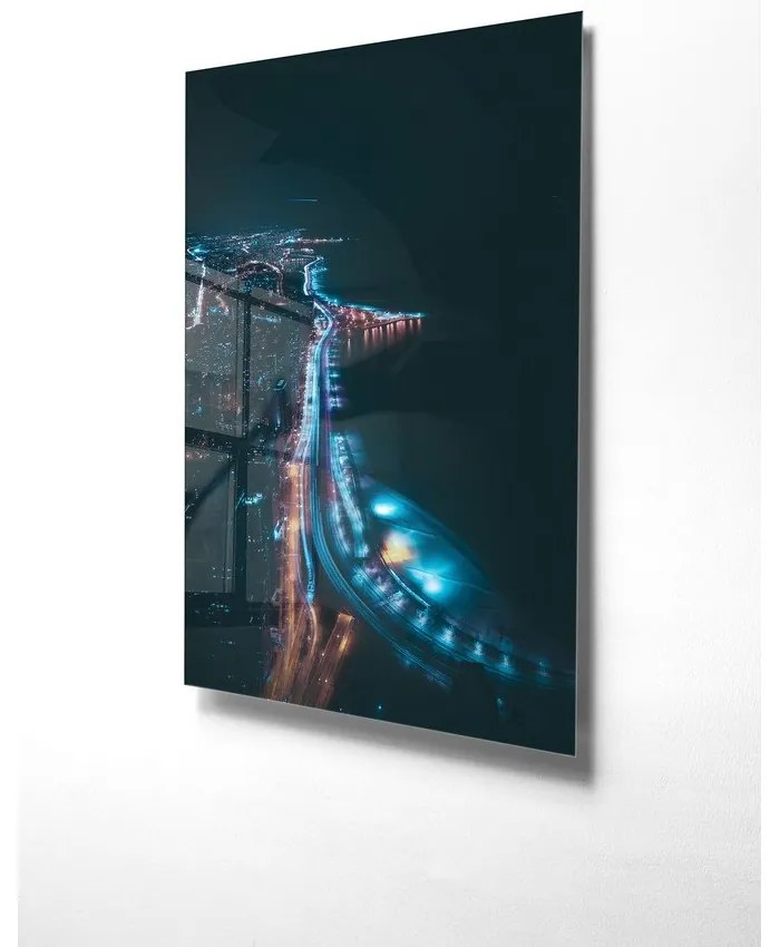 Картина върху стъкло 50x70 cm Night Way - Wallity