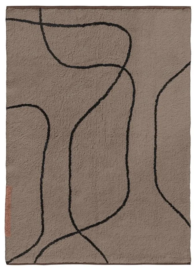 Кафяв памучен килим подходящ за пране 100x140 cm Shadow – Mette Ditmer Denmark