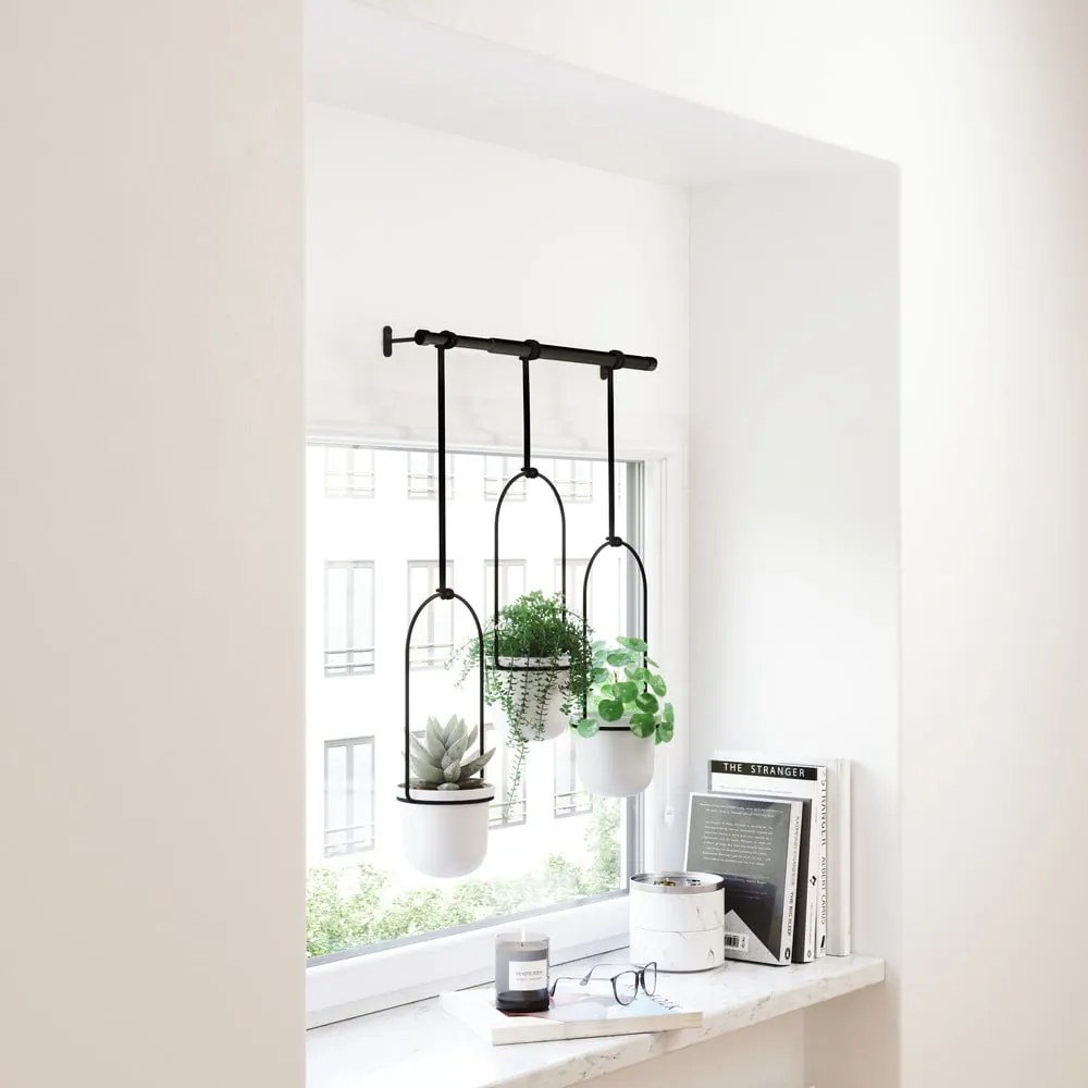 Пластмасови покрития за кашпи в комплект 3 бр. за билки/висящи и стенни ø 7,5 cm Triflora – Umbra