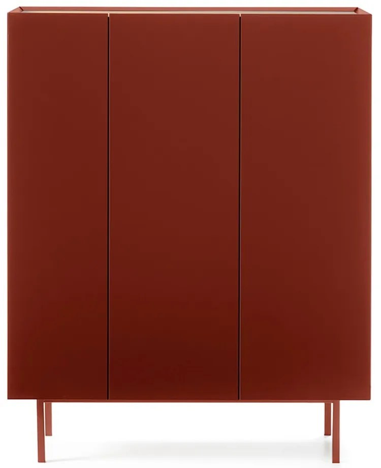 Червен висок скрин от декор от дъб 95x120 cm Arista – Teulat