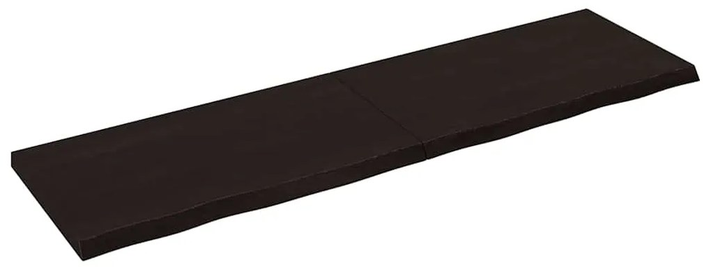 363859 vidaXL Стенен рафт тъмнокафяв 320x60x(2-6) см обработен масивен дъб