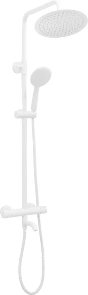 REA-P6608 - Душ комплект с термостатен смесител LUNGO матово-бял