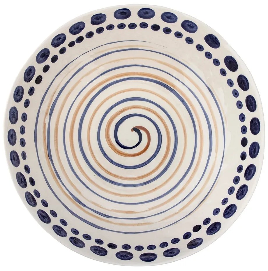 Тъмносиньо-бежова каменна купа за сервиране ø 39 cm Shama - Bloomingville