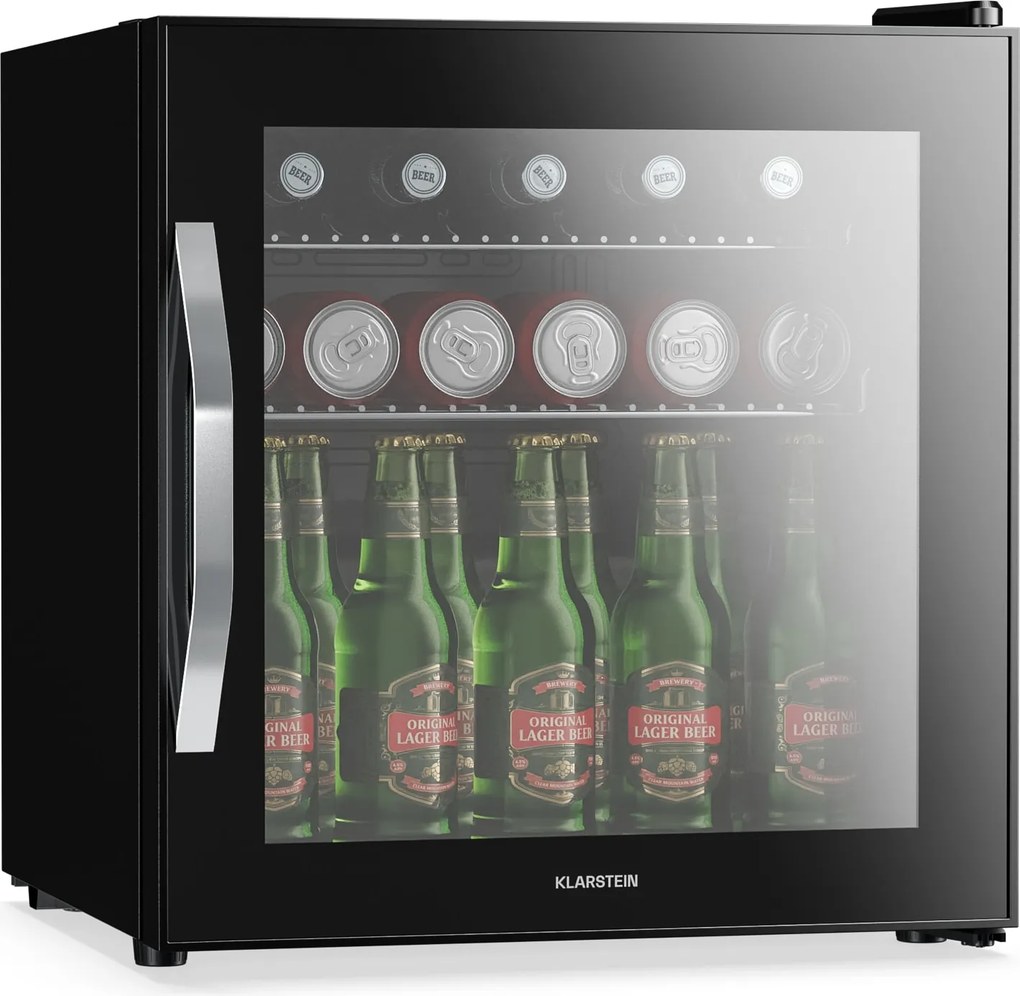 Klarstein Beersafe хладилник за напитки със стъклена огледална врата | 44 x 48 см | LED вътрешно осветление