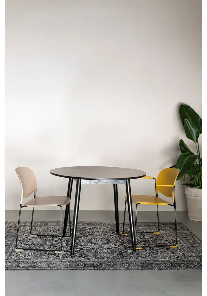 Кръгла маса за хранене с дъбов плот ø 100 cm Fabio - White Label