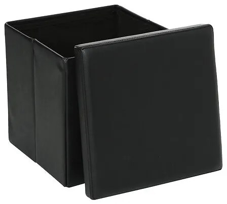 Пуф със съхранение atmosphera Pouffe, MDF, Сгъваем - Черен