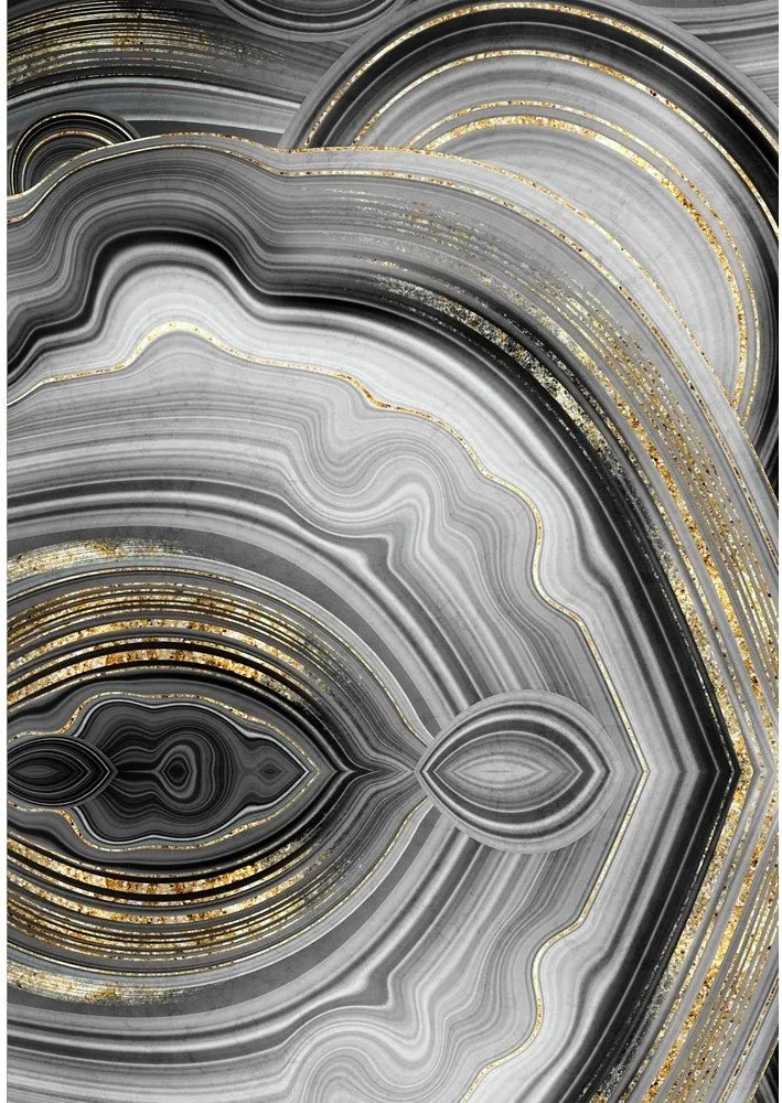 Сиви/ в златист цвят килими за баня в комплект 2 бр. 60x100 cm CT – Foutastic