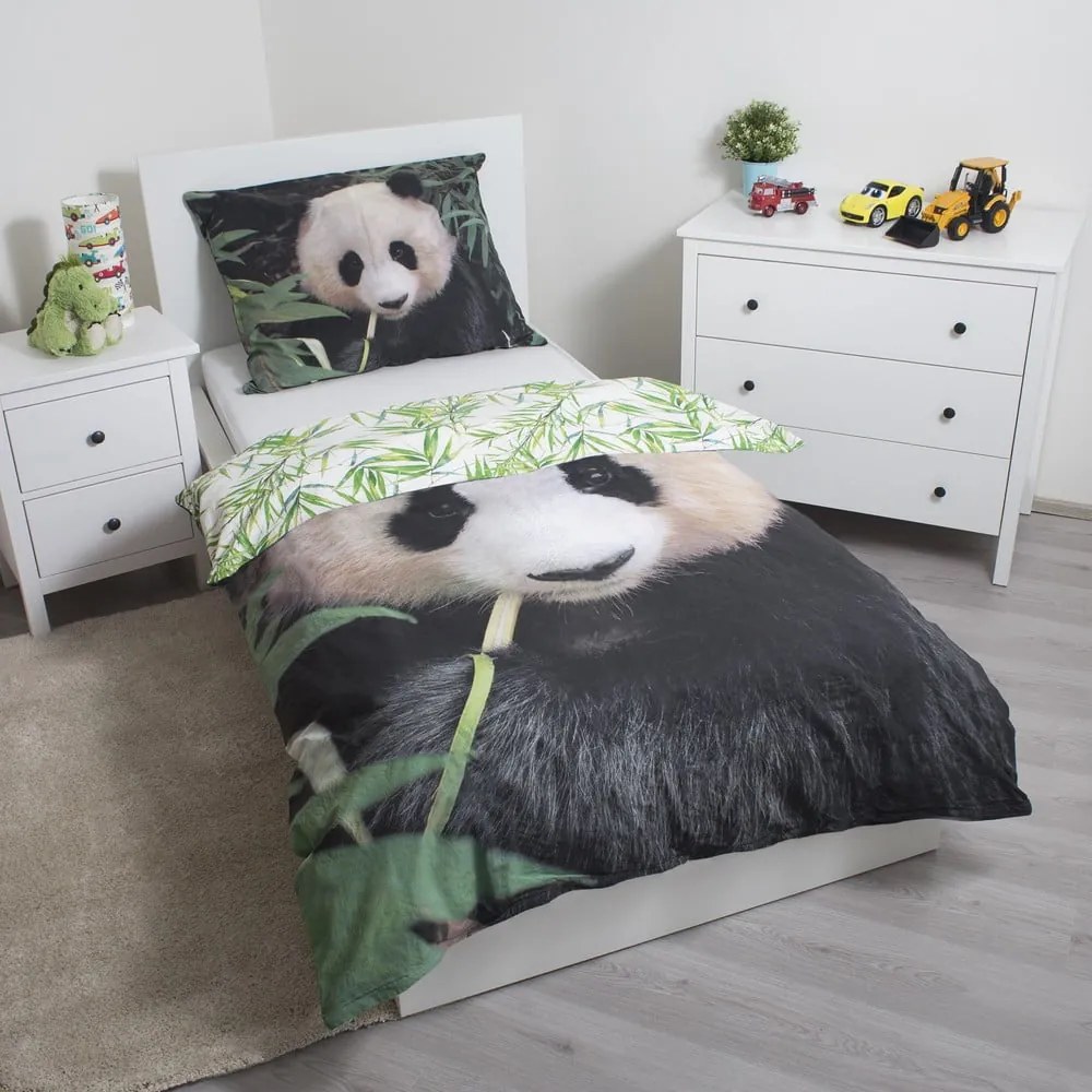 Единично памучно детско спално бельо 140x200 cm Panda – Jerry Fabrics