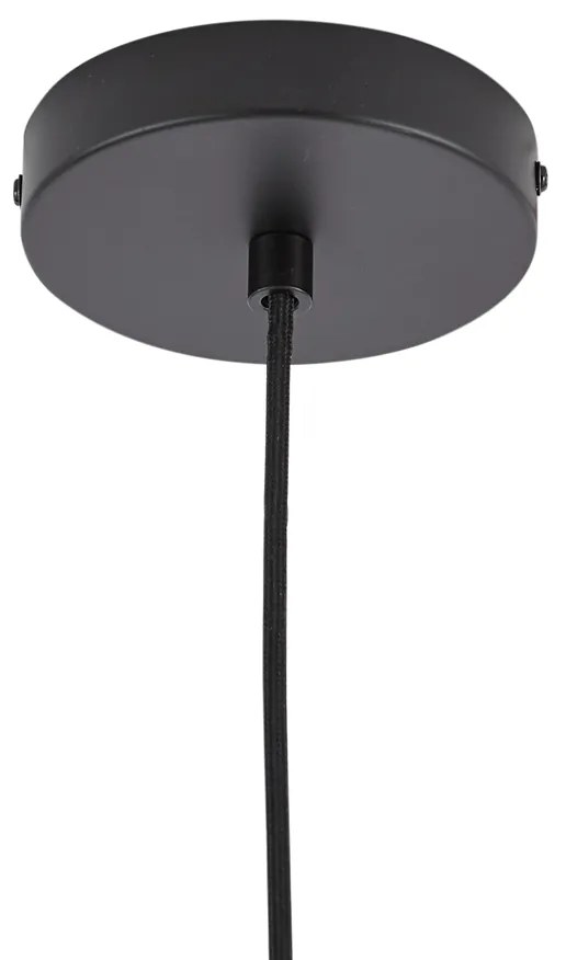 Дизайнерска висяща лампа черна с димно стъкло - Domo