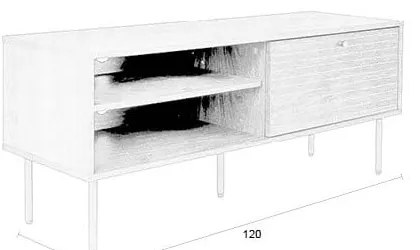 Кафява маса за телевизор от декор от орех 120x50x40 cm Stripes – White Label