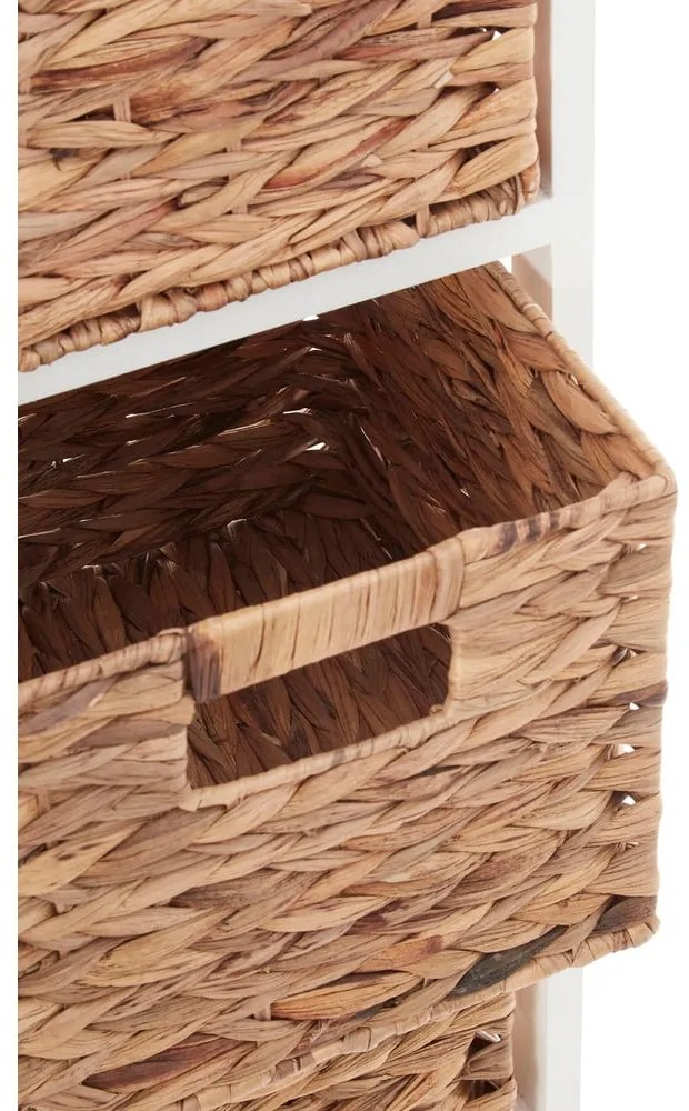 Шкаф за баня от масивна дървесина от павловния в бяло и натурално 32x100 cm Padstow - Premier Housewares