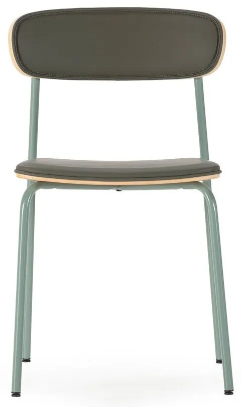 Тъмнозелени тапицирани трапезни столове в комплект за подреждане 2 бр. Saula – Marckeric