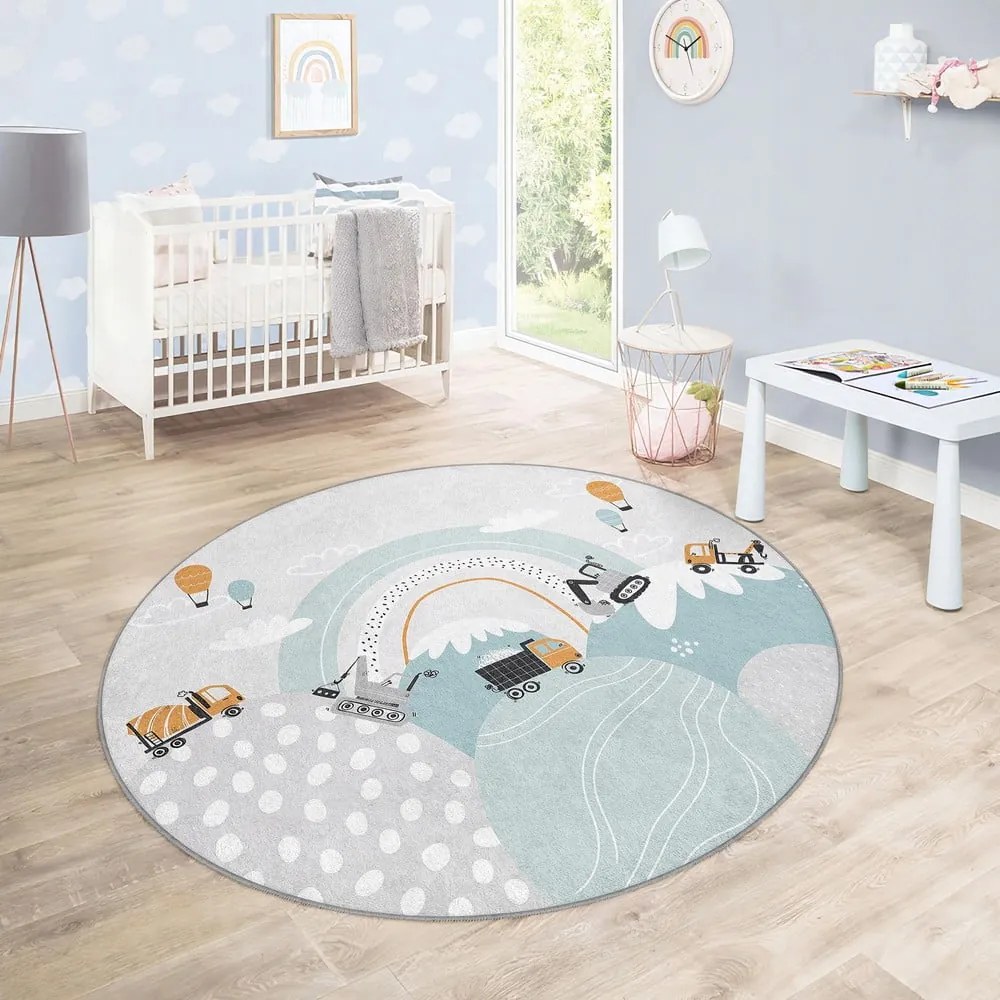 Детски килим подходящ за пране ø100 cm Snowy Hills – Mila Home