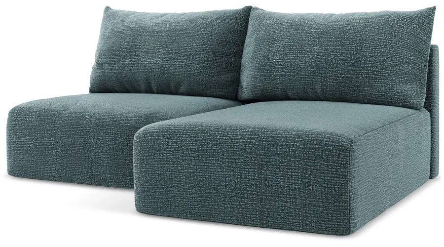 Тюркоазен разтегателен ъглов диван с място за съхранение (десен ъгъл) Kalena – Makamii