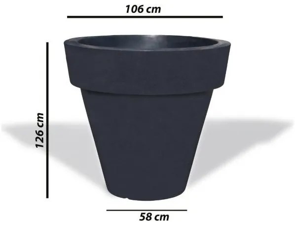 Serinova - Пластмасова кашпа ф106xh126см, 200л, бяла-(PY126)