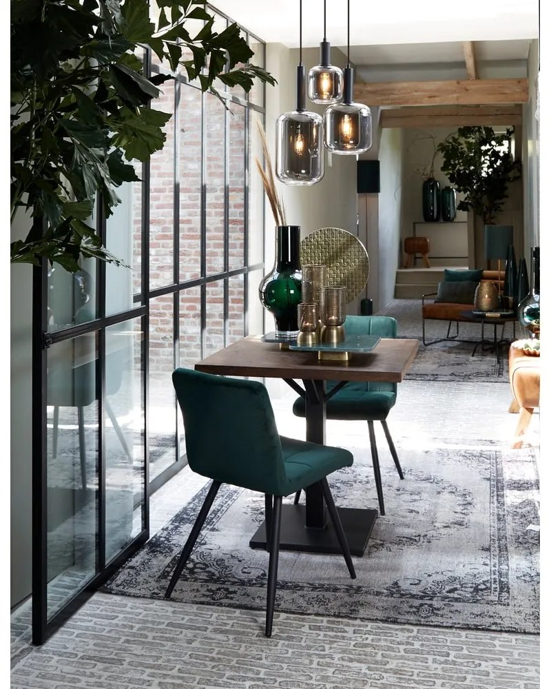 Сива лампа за таван със стъклен абажур ø 21 cm Lekar - Light &amp; Living