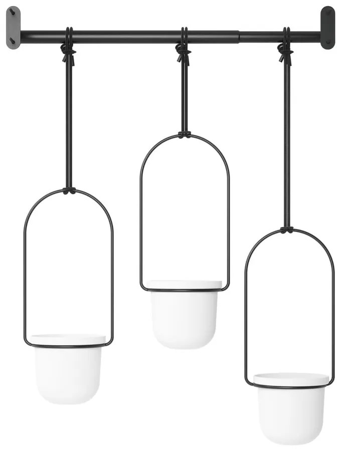 Пластмасови покрития за кашпи в комплект 3 бр. за билки/висящи и стенни ø 7,5 cm Triflora – Umbra