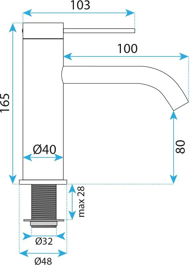 Смесител за баня Rea Rivo Black