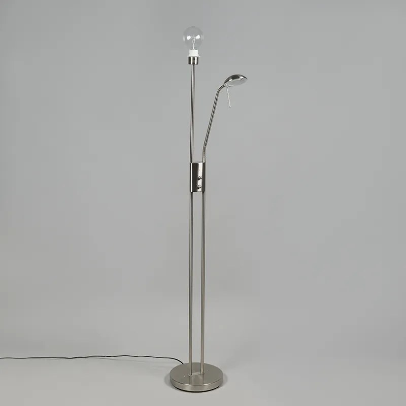 Модерна подова лампа от стомана с димер - Luxor
