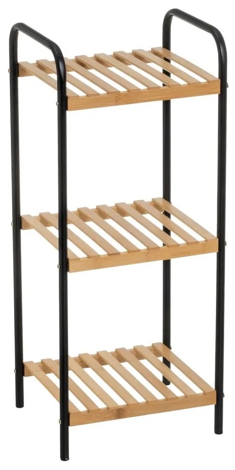Черен и естествен бамбуков стелаж 30x75 cm – Casa Selección