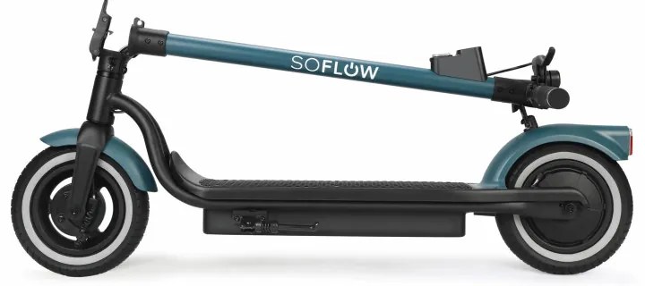 Електрическа тротинетка SOFLOW SO2 AIR MAX, Сгъваема, 10 инча, 36V / 17.4Ah, 500W, 20 км/ч, Максимално тегло 120 кг, Тюркоаз