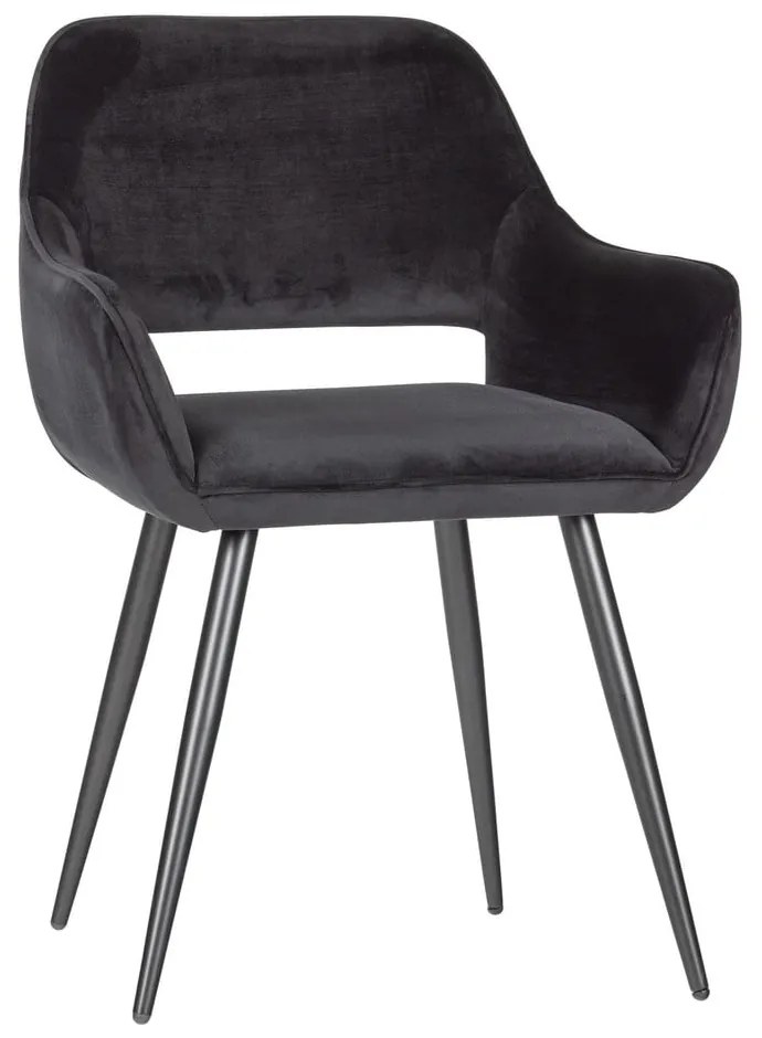 Черни тапицирани трапезни столове в комплект с подлакътници 2 бр. Jelle – WOOOD