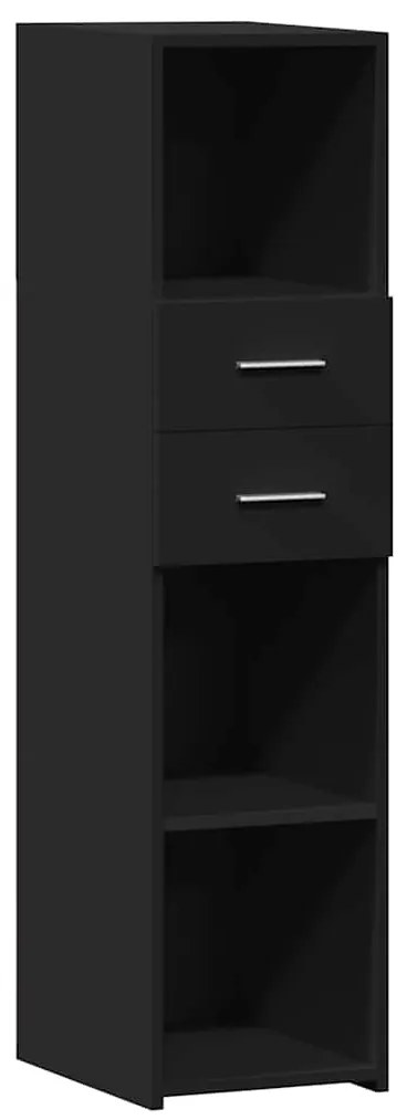 846153 vidaXL Висок шкаф, черен, 30x42,5x124 см, инженерно дърво