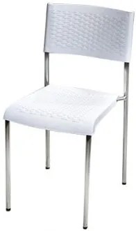 Стол Classic PVC ратан с хромникелови крака - Бял