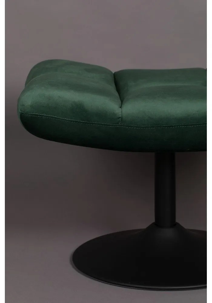 Столче за крака от зелено кадифе Bar - Dutchbone