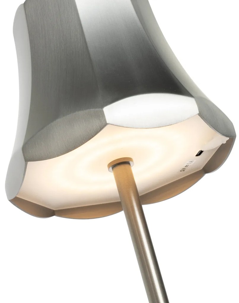 Комплект от 2 ретро настолни лампи Гънметал презареждаеми IP44 - Granny