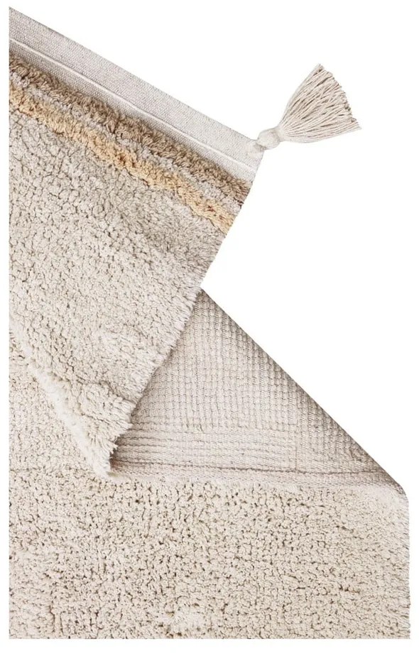 Кремав ръчно изработен памучен килим подходящ за пране 120x160 cm Bloom Natural – Lorena Canals