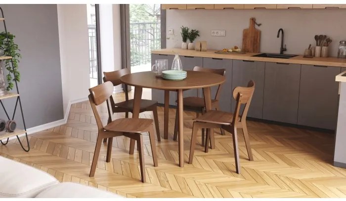 РОКСИ Натурален Орех - ДЪРВЕН СТОЛ РЕТРО ЗА ДНЕВНА/ ТРАПЕЗАРИЯ/ КУХНЯ