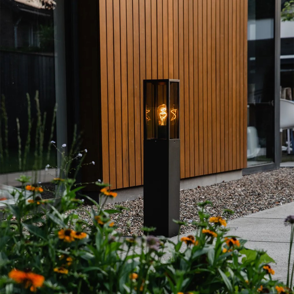 Стойка за външна лампа черна с дим 80 см IP44 - Charlois