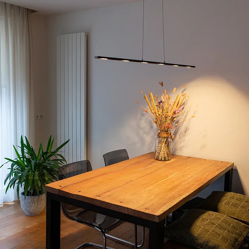 Дизайнерски висящ аплик черен с LED с сензорен димер - Platina