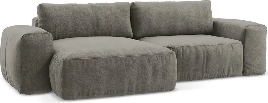 Сив шенилов сгъваем ъглов диван (ляв ъгъл) Kuki – Makamii