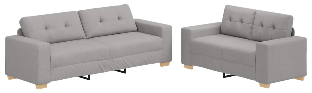 3324718 vidaXL Диван 2 pcs Сив Ленена смесена тъкан
