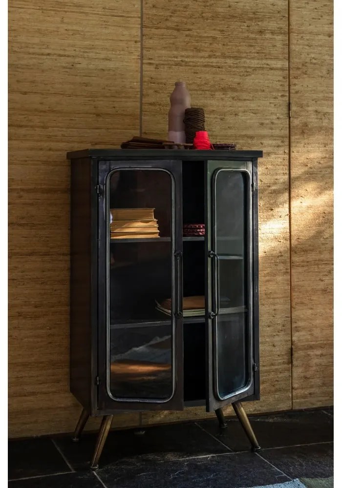 Черна метална витрина 60x100x35 cm Denza – Dutchbone