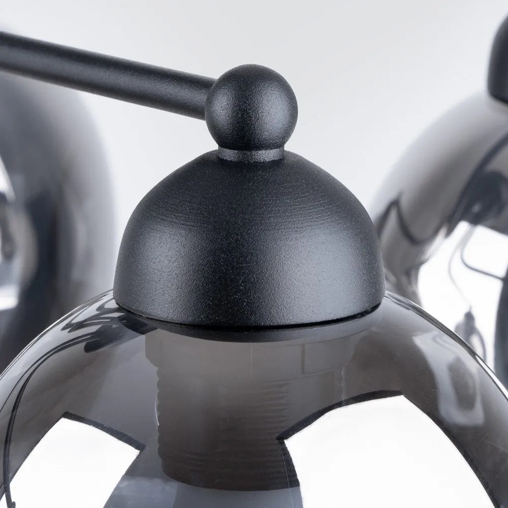 Черно осветително тяло за таван със стъклен абажур 59x59 cm Garten – Sollux