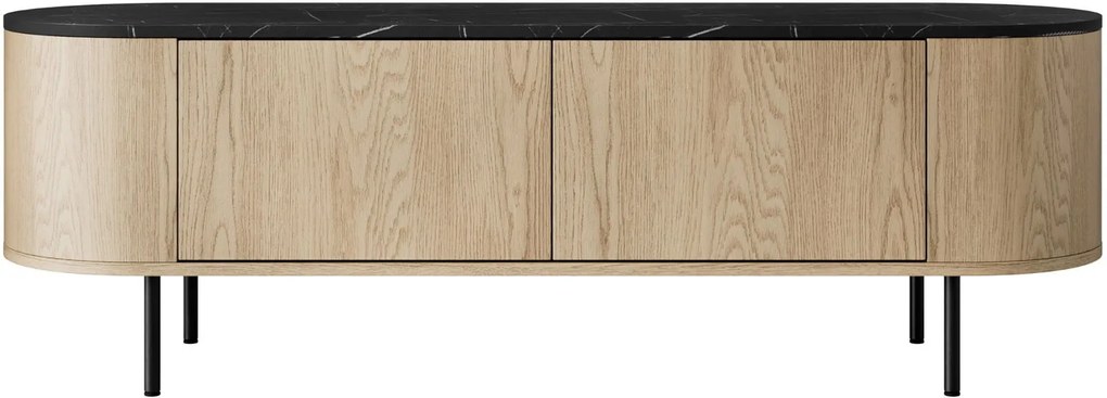 ТВ шкаф Lygrint I-черен мрамор - черно